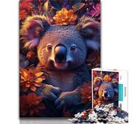 1000 Pieces Jigsaw Puzzle For Adults Teens Koala with Flowers,Educational Games Home Decoration Educational Game for Birthday,Chrismas (75x50cm)