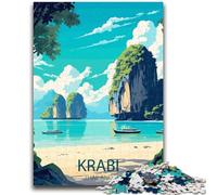 1000 Pieces Jigsaw Puzzle for Adults& Teens Krabi Thailand Travel Poster Adult Jigsaw,Stress Reliever Difficult Challenge Secret Santa Gifts (26x38cm)