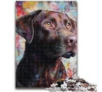 1000 Pieces Jigsaw Puzzle for Adults& Teens Labrador Retriever Oil Painting Adult Jigsaw,Birthday Present, Gifts, Wall Art for Age 14 Years Up (50x75cm)