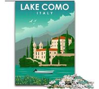 1000 Pieces Jigsaw Puzzle For Adults Teens Lake Como Italy Travel Art,Decompressing Intellectual Educational Toy Is Ideal As Gifts for The Whole Family 50x75cm