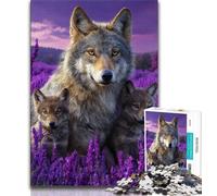 1000 Pieces Jigsaw Puzzle for Adults& Teens Lavender Wolf Jigsaw,Stress Reliever Staycation Kill Time Home Decoration Toys (size 38x26cm)