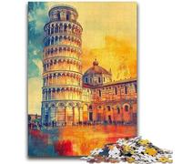 1000 Pieces Jigsaw Puzzle for Adults& Teens Leaning Tower of Pisa at Sunset 1000 Piece Jigsaw,Toys Educational Games Stress Relieving Unique Birthday And Gifts (38x26cm)