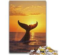 1000 Pieces Jigsaw Puzzle For Adults Teens Leaping Whale Puzzles for Adults,Stress Reliever Staycation Kill Time Wishlist with Santa Claus (38x26cm)