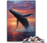 1000 Pieces Jigsaw Puzzle for Adults& Teens Leaping Whale Teenager Puzzles,Fun Games Wall Decoration Unique Birthday And Xmas Gifts (38x26cm)