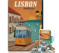 1000 Pieces Jigsaw Puzzle for Adults& Teens Lisbon,Toys Educational Games Stress Relieving Unique Birthday And Gifts (38x26cm)
