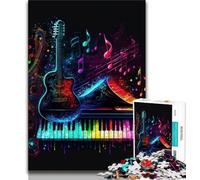 1000 Pieces Jigsaw Puzzle for Adults& Teens Live Music Neon Adult Jigsaw,Stress Reliever Difficult Challenge Secret Santa Gifts 75x50cm