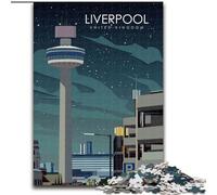 1000 Pieces Jigsaw Puzzle for Adults& Teens Liverpool Travel Poster Challenging Game And Family Play Secret Santa Gifts (50x70cm) 1000pcs