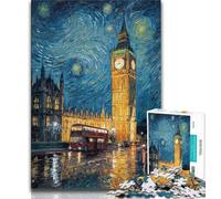 1000 Pieces Jigsaw Puzzle for Adults& Teens London Under The Night Sky,Challenging To Complete But Fun And Humorous Birthday Present,Gifts,Wall Art 38x26cm