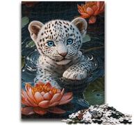 1000 Pieces Jigsaw Puzzle for Adults& Teens Lotus And Leopard Adult Jigsaw,Educational Toys & Games for Adults And Teenagers (50x75cm)