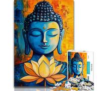 1000 Pieces Jigsaw Puzzle For Adults Teens Lotus Buddha,Stress Reliever Difficult Challenge Every Piece Is Unique - Challenging Family Fun Game 38x26cm