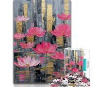1000 Pieces Jigsaw Puzzle for Adults& Teens Lotus Oil Painting,Challenging To Complete But Fun And Humorous Birthday Present,Gifts,Wall Art 75x50cm