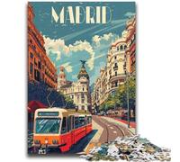 1000 Pieces Jigsaw Puzzle for Adults& Teens Madrid City Vibes Stress Reliever Difficult Challenge Enhance Love between Couples (size 50x70cm)