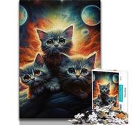 1000 Pieces Jigsaw Puzzle for Adults& Teens Magic Art Cat,Educational Games Home Decoration for Is Ideal As A Gift for The Whole Family (38x26cm)