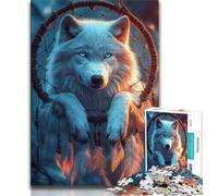 1000 Pieces Jigsaw Puzzle for Adults& Teens Majestic Wolf Jigsaw,Educational Games Home Decoration Suitable for Desktop Decoration 26x38cm