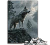 1000 Pieces Jigsaw Puzzle for Adults& Teens Majestic Wolf Jigsaw,Learning Educational Toys Family Games Unique Birthday And Gifts (75x50cm)