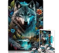 1000 Pieces Jigsaw Puzzle for Adults& Teens Mandala Jungle Wolf 1000 Pieces for Adults,Fun Games Wall Decoration Unique Birthday And Xmas Gifts (size 75x50cm)