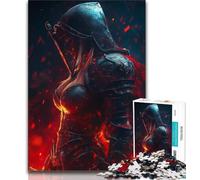 1000 Pieces Jigsaw Puzzle For Adults Teens Medieval Knight Warrior Painting,Stress Reliever Difficult Challenge Every Piece Is Unique - Challenging Family Fun Game 75x50cm