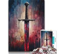 1000 Pieces Jigsaw Puzzle for Adults& Teens Medieval Magic Sword Teenager Puzzles,Educational Games Home Decoration Suitable for Desktop Decoration (size 75x50cm)