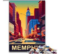 1000 Pieces Jigsaw Puzzle for Adults& Teens Memphis, Challenging Game And Family Play with Fully Interlocking Randomly Shaped Pieces 50x75cm
