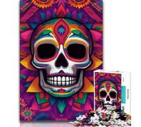 1000 Pieces Jigsaw Puzzle For Adults Teens Mexican Skull Adult Jigsaw,Challenging Game Toys Wall Decoration Unique Birthday And Xmas Gifts 26x38cm