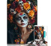 1000 Pieces Jigsaw Puzzle For Adults Teens Mexican Skull Girls 1000 Piece Jigsaw,Birthday Present, Gifts, Wall Art for Ages 14+ (size 75x50cm)