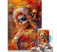 1000 Pieces Jigsaw Puzzle for Adults& Teens Mexican Style Skull Teenager Jigsaw,Suitable for Desktop Decoration for And Age 14 (size 38x26cm)