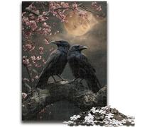 1000 Pieces Jigsaw Puzzle for Adults& Teens Midnight Crow Jigsaw,Educational Games Home Decoration Suitable for Desktop Decoration (38x26cm)