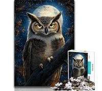 1000 Pieces Jigsaw Puzzle for Adults& Teens Midnight Owl Teenager Puzzles,Family Entertainment Toys with Matching Poster And Trivia Sheet (size 38x26cm)