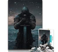 1000 Pieces Jigsaw Puzzle for Adults& Teens Mighty Medieval Knight,for Educational Game Challenge Toy Birthday Present,Gifts,Wall Art 38X26CM