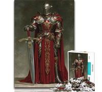 1000 Pieces Jigsaw Puzzle for Adults& Teens Mighty Medieval Knight,Stress Reliever Staycation Kill Time Parent-child Interaction (38x26cm)