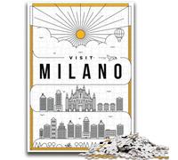 1000 Pieces Jigsaw Puzzle for Adults& Teens Milano Italy Adult Jigsaw,Stress Reliever Difficult Challenge Secret Santa Gifts (50x75cm)