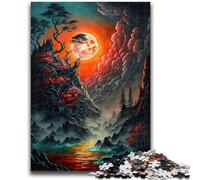 1000 Pieces Jigsaw Puzzle For Adults Teens Misty Lunar Eclipse Help The Brain Exercise Addictive Toys to Cultivate Patience Artists Collection, Fine Art 26x38cm