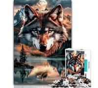 1000 Pieces Jigsaw Puzzle For Adults Teens Mjestic Wolf Face Teenager Jigsaw,Classic Educational Games Beautiful Decoration 75x50cm