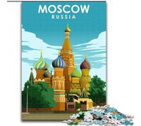 1000 Pieces Jigsaw Puzzle For Adults Teens Moscow Russia Travel Art, Toys Educational Games Stress Relieving Parent-child Interaction 50x75cm