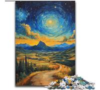 1000 Pieces Jigsaw Puzzle for Adults& Teens Mountains Under The Night Sky, Family Activity Unique Home Decor And Gifts for Ages 14+ (size 50x75cm)