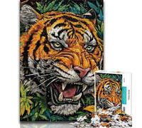 1000 Pieces Jigsaw Puzzle For Adults Teens Mysterious Tiger Adult Jigsaw,Challenging Game Toys Wall Decoration Unique Birthday And Xmas Gifts 26x38cm