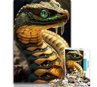 1000 Pieces Jigsaw Puzzle for Adults& Teens Mystical King Cobra Puzzles for Adults,Unique Birthday And Gifts for And Age 14 Years Up (size 38x26cm)