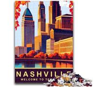 1000 Pieces Jigsaw Puzzle for Adults& Teens Nashville Adult Jigsaw,Stress Reliever Difficult Challenge Secret Santa Gifts (26x38cm)