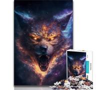1000 Pieces Jigsaw Puzzle for Adults& Teens Nebula Fury Wolf 1000 Piece Puzzle,Challenging Family Activity Games DIY Toy for Home Wall Decor Gifts (size 38x26cm)