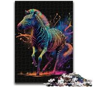 1000 Pieces Jigsaw Puzzle for Adults& Teens Neon Art Zebra Puzzles for Teenagers,Family Game Stress Reliever Difficult Challenge Suitable for Couples (75x50cm)