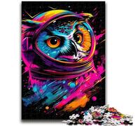 1000 Pieces Jigsaw Puzzle For Adults Teens Neon Astronaut Owl Adult Jigsaw,Challenging Game Toys Wall Decoration Unique Birthday And Xmas Gifts (26x38cm)