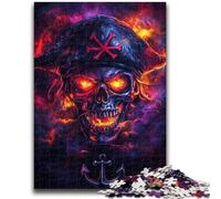 1000 Pieces Jigsaw Puzzle for Adults& Teens Neon Pirate Captain Learning Educational Toy for Is Ideal As A Gift for The Whole Family 26x38cm