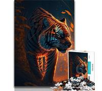 1000 Pieces Jigsaw Puzzle for Adults& Teens Neon Tiger 1000 Piece Puzzle,Challenging Family Activity Games DIY Toy for Home Wall Decor Gifts (size 75x50cm)