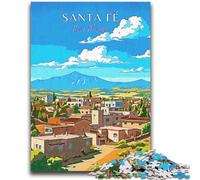 1000 Pieces Jigsaw Puzzle for Adults& Teens New Mexico Santa Fe Travel 1000 Piece Jigsaw,Fun Activity for Home, Rainy Days Toys, Birthday Gifts (50x75cm)