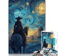 1000 Pieces Jigsaw Puzzle for Adults& Teens Night Sky Cowboy Teenager Puzzles,Fun Games Wall Decoration Unique Birthday And Xmas Gifts 38x26cm