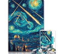 1000 Pieces Jigsaw Puzzle for Adults& Teens Night Sky House Adult Jigsaw,Birthday Present, Gifts, Wall Art for Age 14 Years Up 26x38cm