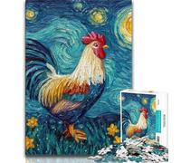 1000 Pieces Jigsaw Puzzle For Adults Teens Night Sky Rooster,Family Entertainment Toys Is Ideal As A Gift for The Whole Family 50x75cm
