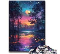 1000 Pieces Jigsaw Puzzle for Adults& Teens Night View Stress Reliever Difficult Challenge Enhance Love between Couples 38x26cm