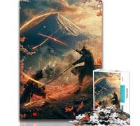 1000 Pieces Jigsaw Puzzle For Adults Teens Ninja at The Foot of Mount Fuji,Educational Games Home Decoration Educational Game for Birthday,Chrismas (75x50cm)