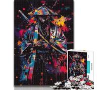 1000 Pieces Jigsaw Puzzle For Adults Teens Ninja Samurai Oil Painting Teenager Puzzles,Educational Toy Funny Family Games Unique Home Decor 26x38cm
